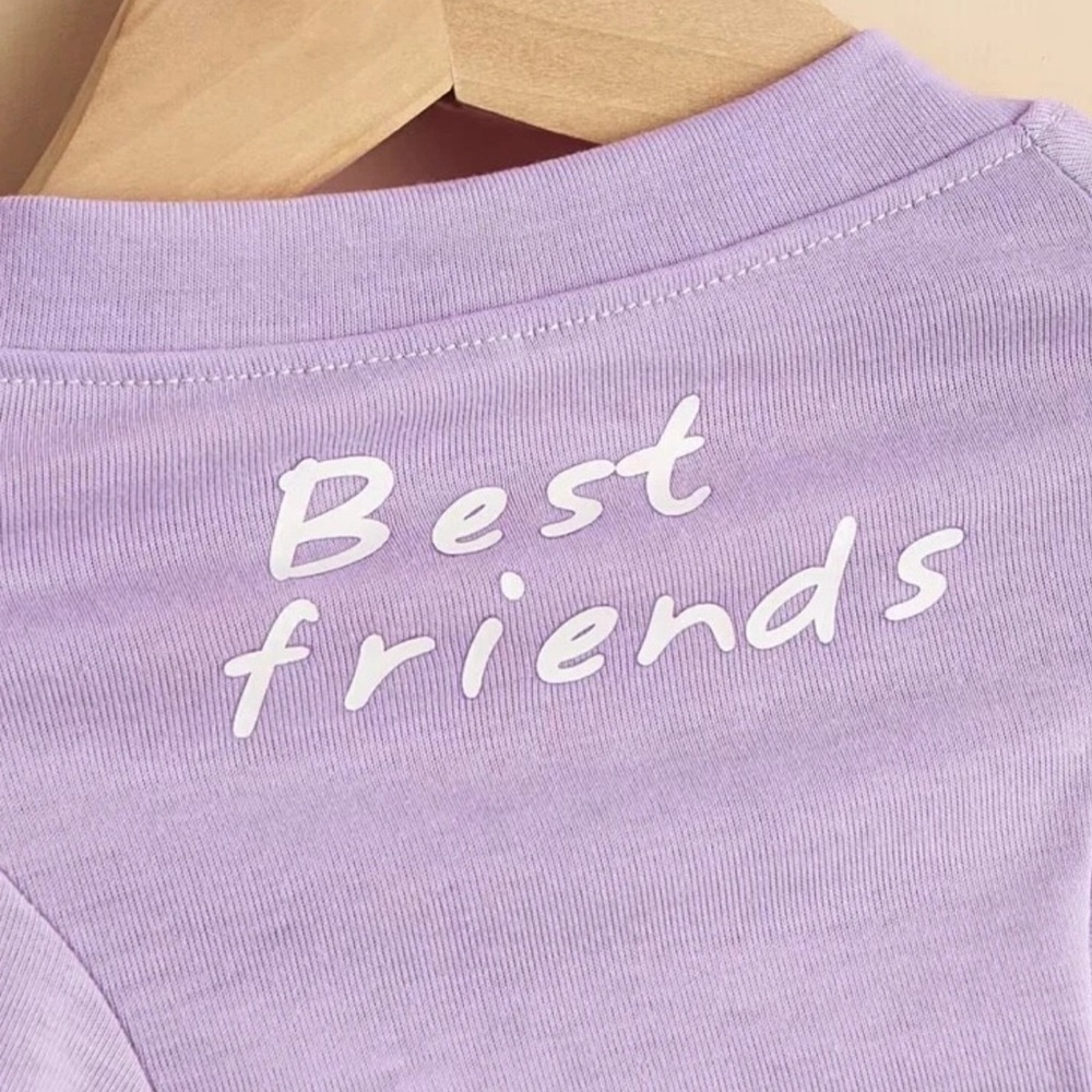 Small Dog Or Cat Pet Tee T-Shirt Best Friends Purple Clothing - Picture 4 of 5